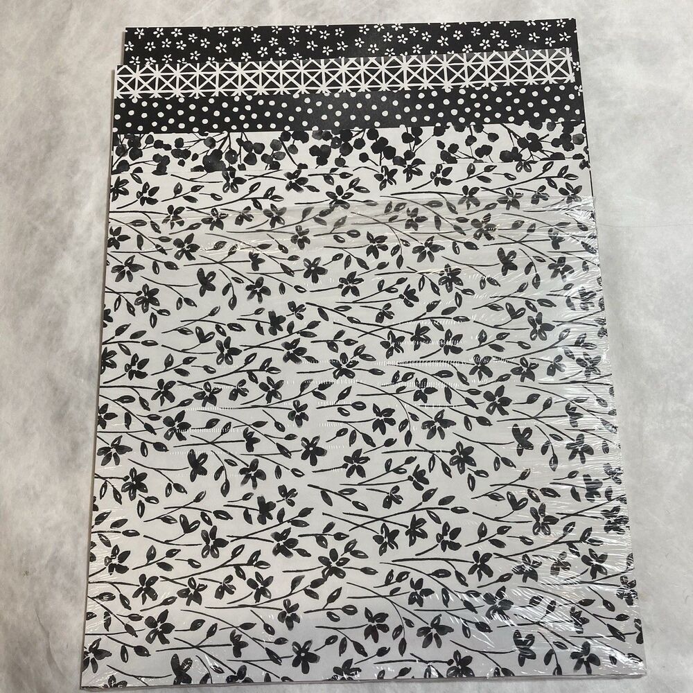 Stampin Up PETAL PASSION 12 X 12" DSP Retired Full Pack Rare Black and white